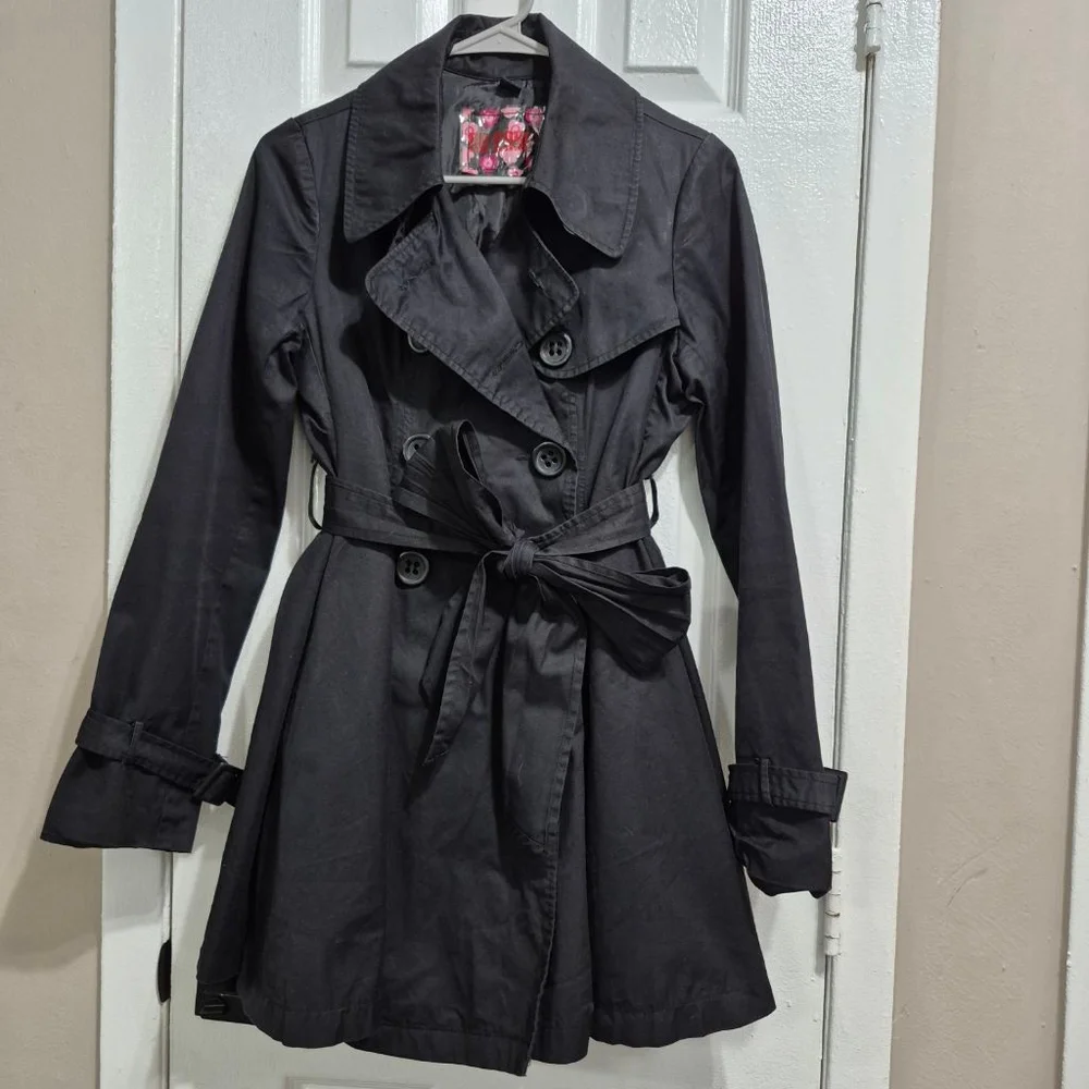 Women's bb dakota jacket Black Trench Coat Med